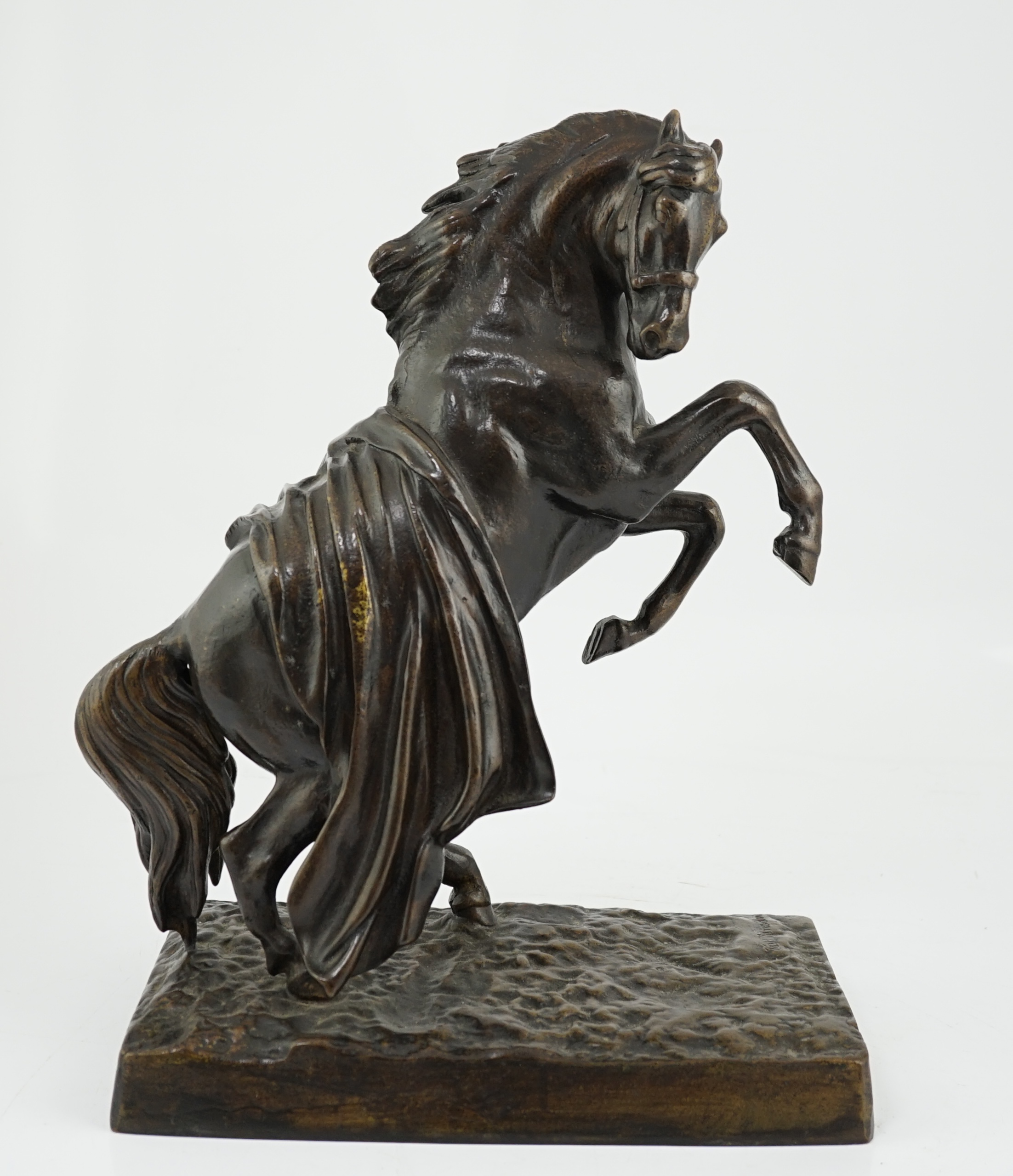 Jakob Freiherr Clodt von Jürgensburg (Russian, 1805-1867), a bronze of a rearing horse